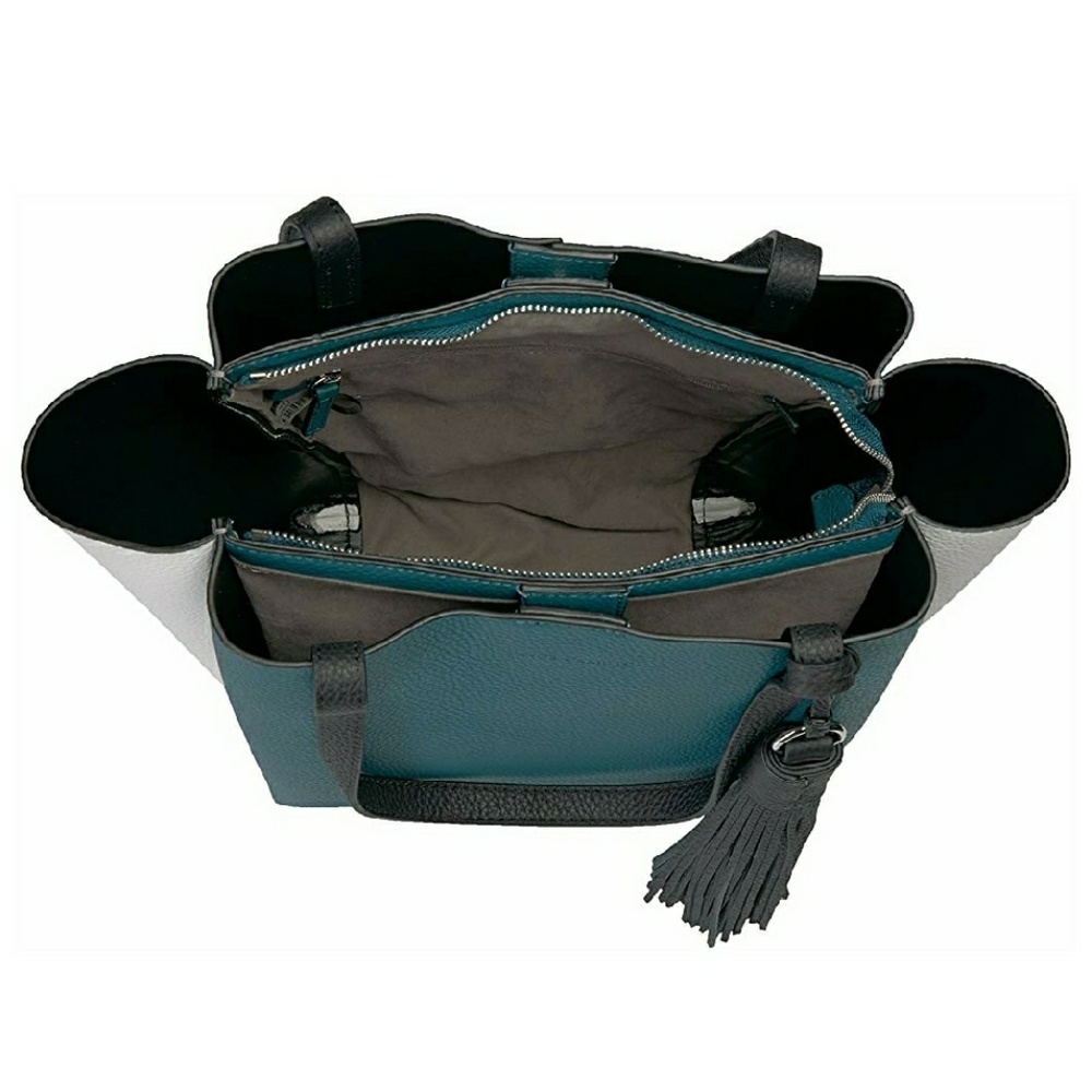 New Vince Camuto Leather Teal N White - Picture 2 of 6